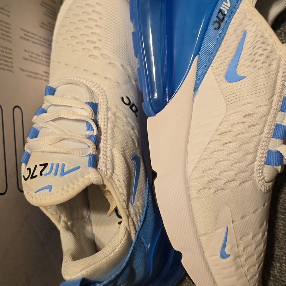 Nike White and Blue Air Cushion Athletic Shoes - Picture 3 of 3